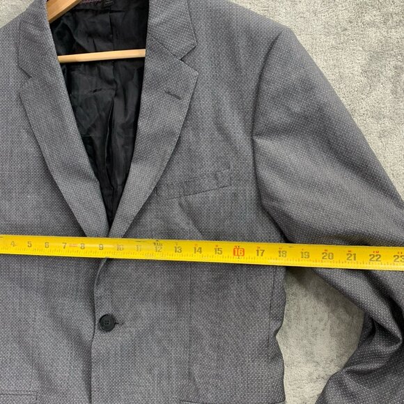 Boss Hugo Blazer Jacket Mens 40 R Jefferey Simmons182 Lanificio Di Tollegno Gray - Picture 3 of 15
